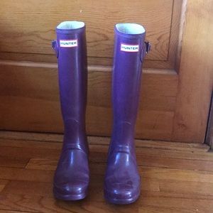 HUNTER tall rain-boots purple